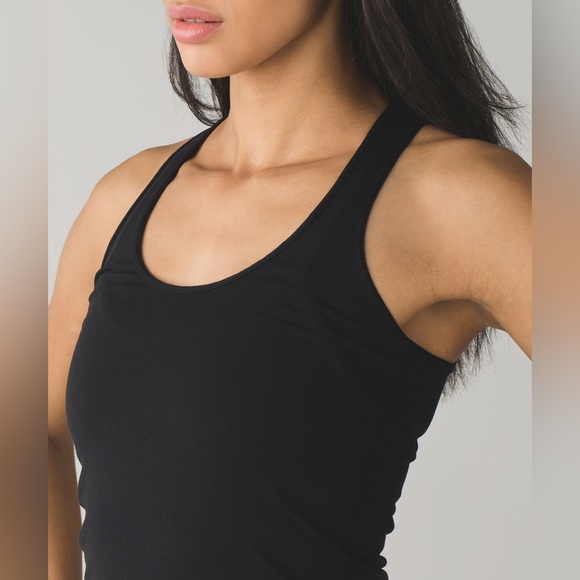 Lululemon💎PRISTINE💎Vintage Cool Racerback- RARE rainbow seams/thread✨Black✨6 - Picture 2 of 14